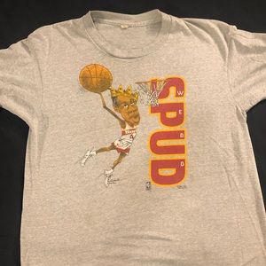 RARE VINTAGE Atlanta Hawks Spud Webb T-shirt 1986